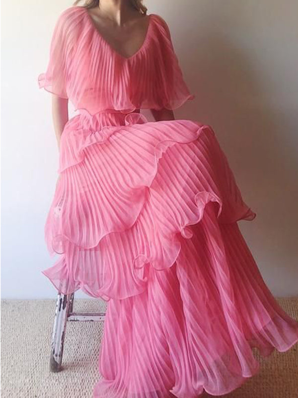 Picture Color Rosalie Off-Shoulder Ruffled A-Line Dress