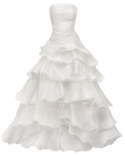 Arabella Layered Ruffle Strapless Gown