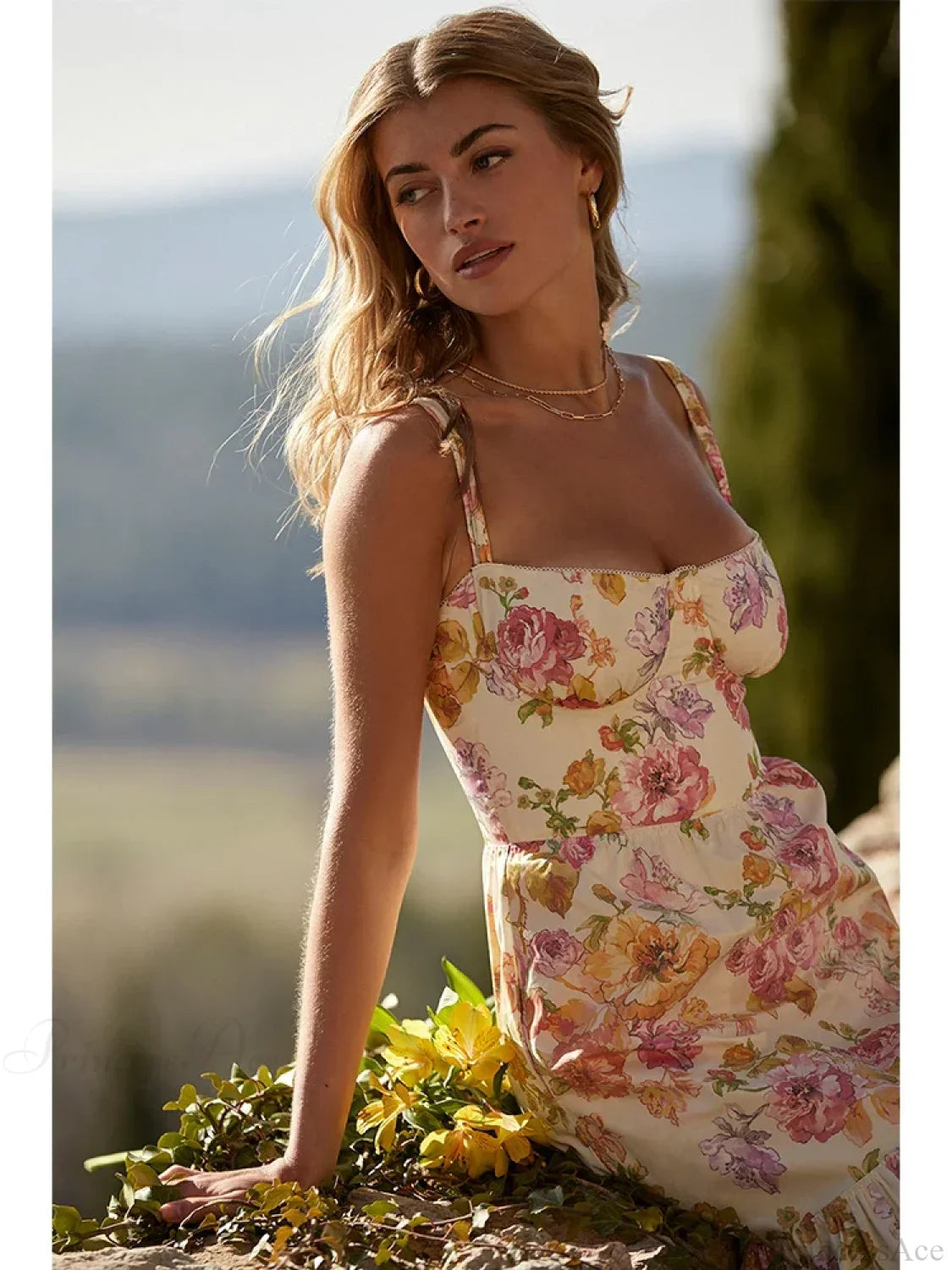 Yellow Margot Print Bodycon A-Line Dress