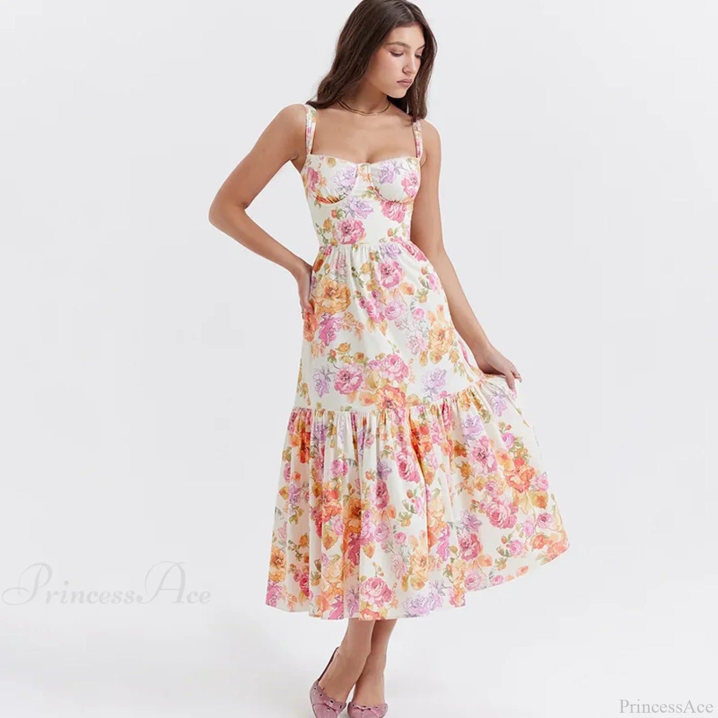Yellow Margot Print Bodycon A-Line Dress