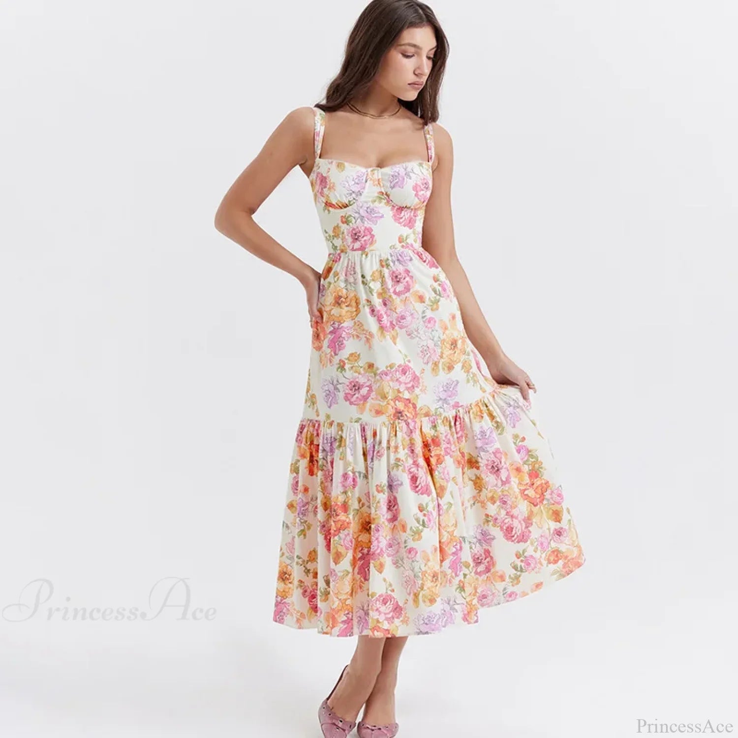 Pink Margot Print Bodycon A-Line Dress
