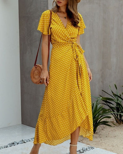 Black Sarra Polka Dot Dress in Pink