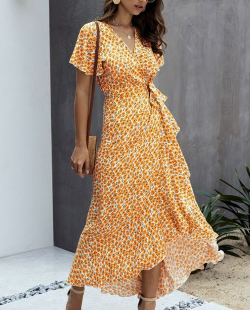 Orange Sarra Polka Dot Dress in Pink