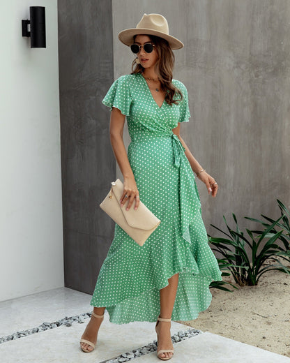 Yellow Sarra Polka Dot Dress in Pink