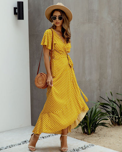 Yellow 2 Sarra Polka Dot Dress in Pink