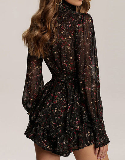 Burgundy Leila Floral Midi Dress