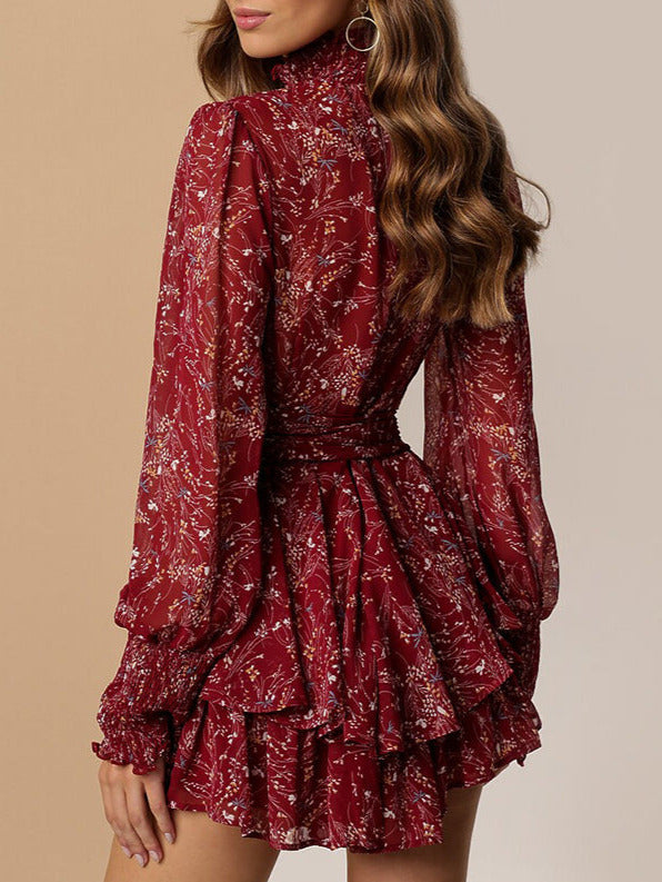 Black Floral Leila Floral Midi Dress