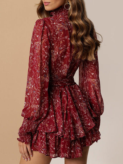 Black Floral Leila Floral Midi Dress