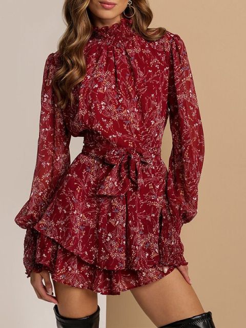 Black Floral Leila Floral Midi Dress