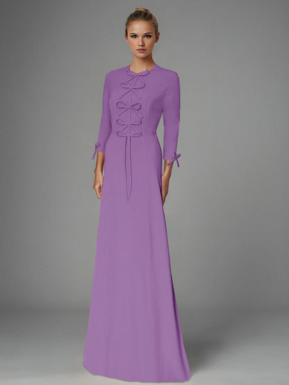 Forest Green Athena Modest Gown with Bow Detail