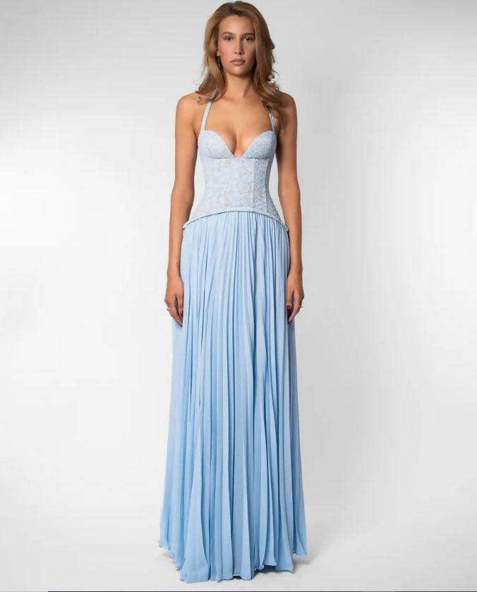 Blue Size XS, S and M Gaia Fluid Midi Dress in Cerulean