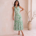 Riley Crepe Maxi Dress in Sage