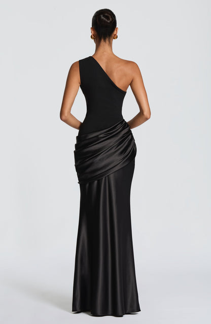 Black Sadona Cherry Lacquer Maxi Dress
