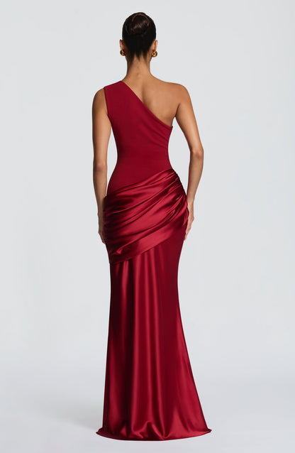Deep Red Sadona Cherry Lacquer Maxi Dress