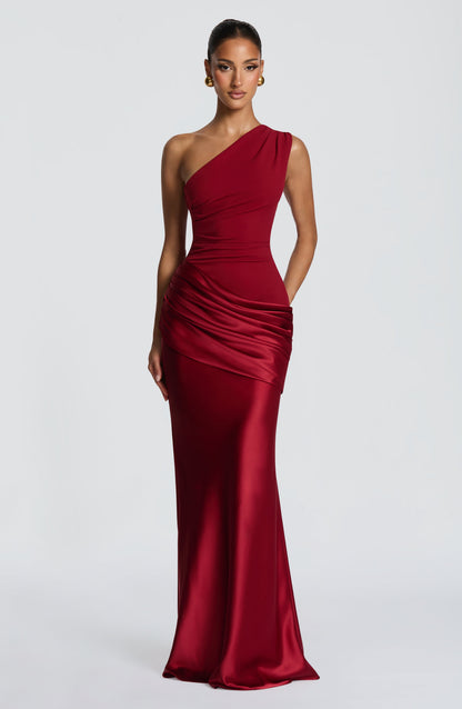 Deep Red Sadona Cherry Lacquer Maxi Dress