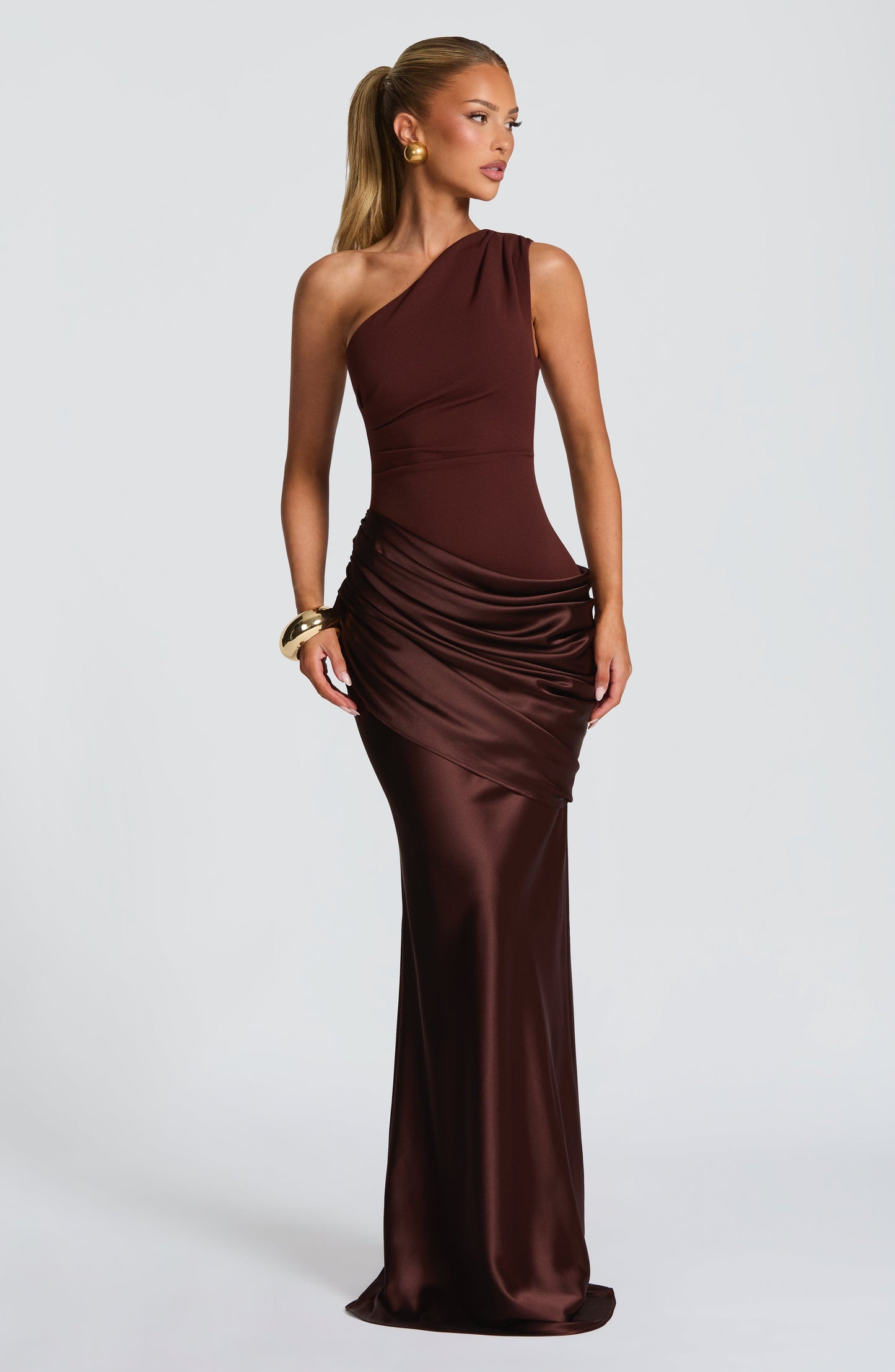 Plum Brown Sadona Cherry Lacquer Maxi Dress