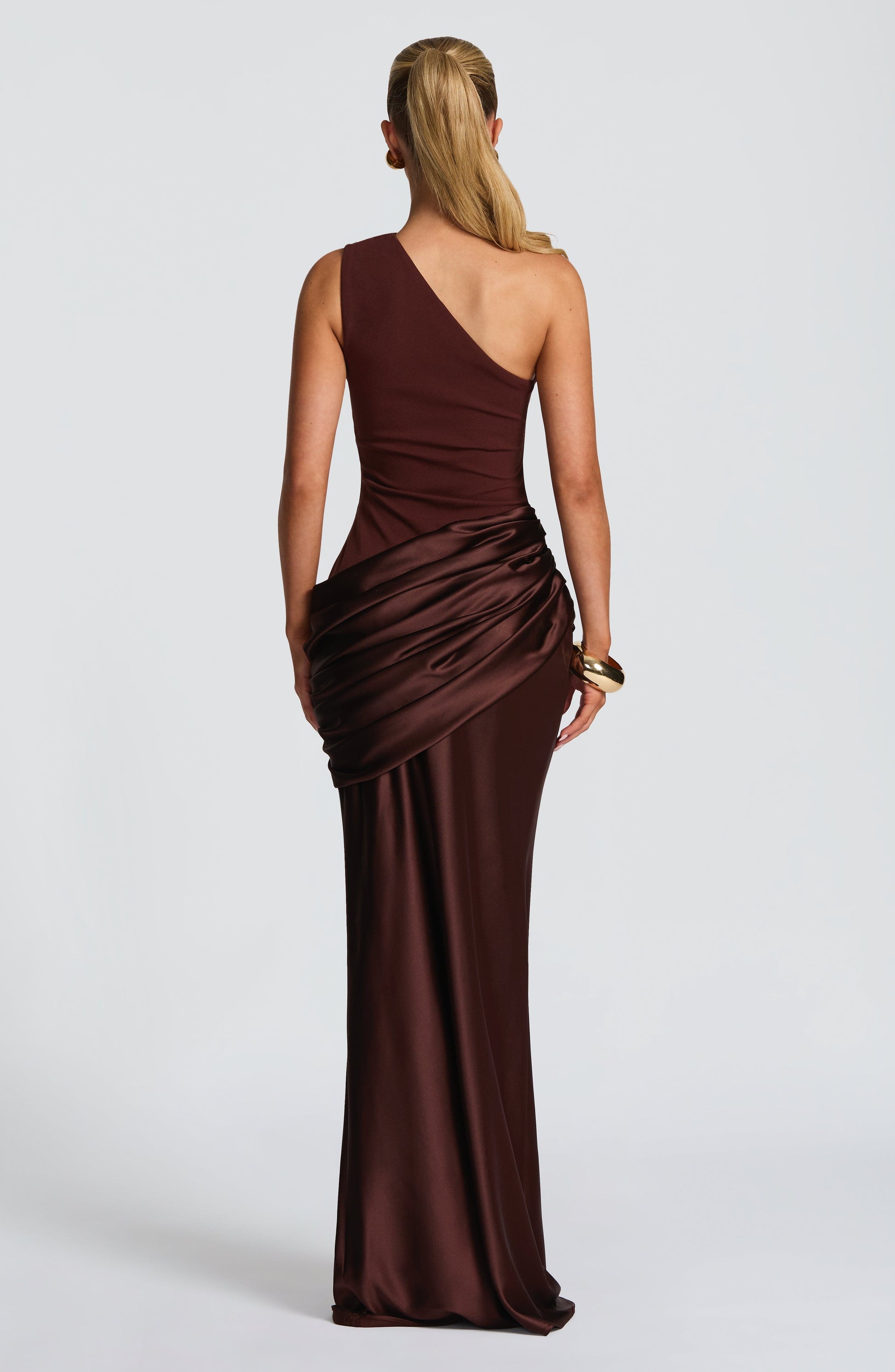Plum Brown Sadona Cherry Lacquer Maxi Dress