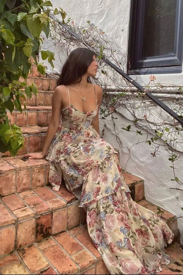 Picture Color Margot Chiffon A-Line Evening Dress