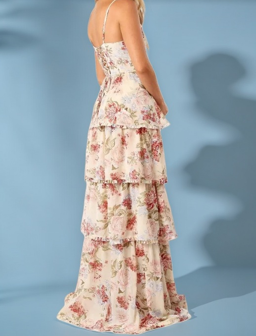 Picture Color Margot Chiffon A-Line Evening Dress