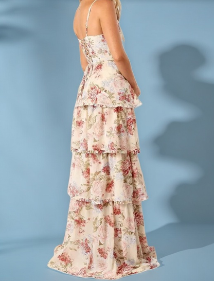 Picture Color Margot Chiffon A-Line Evening Dress