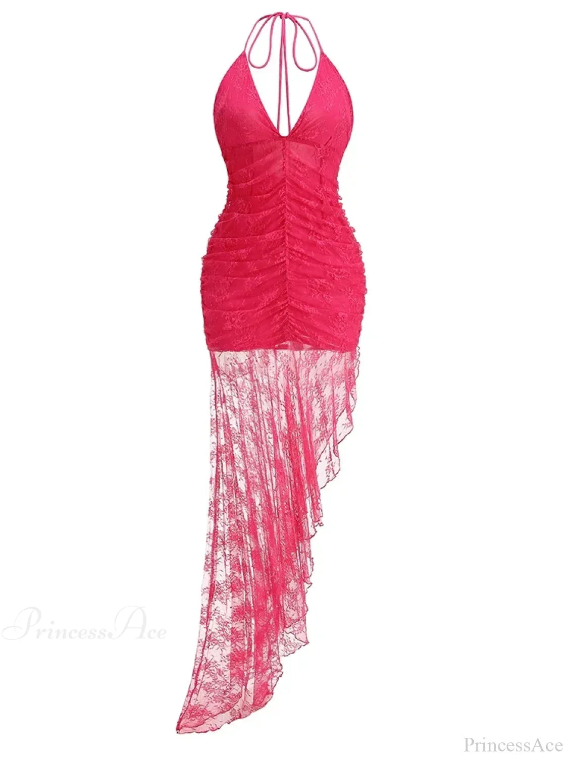 Black Vivienne Lace Halter Party Dress