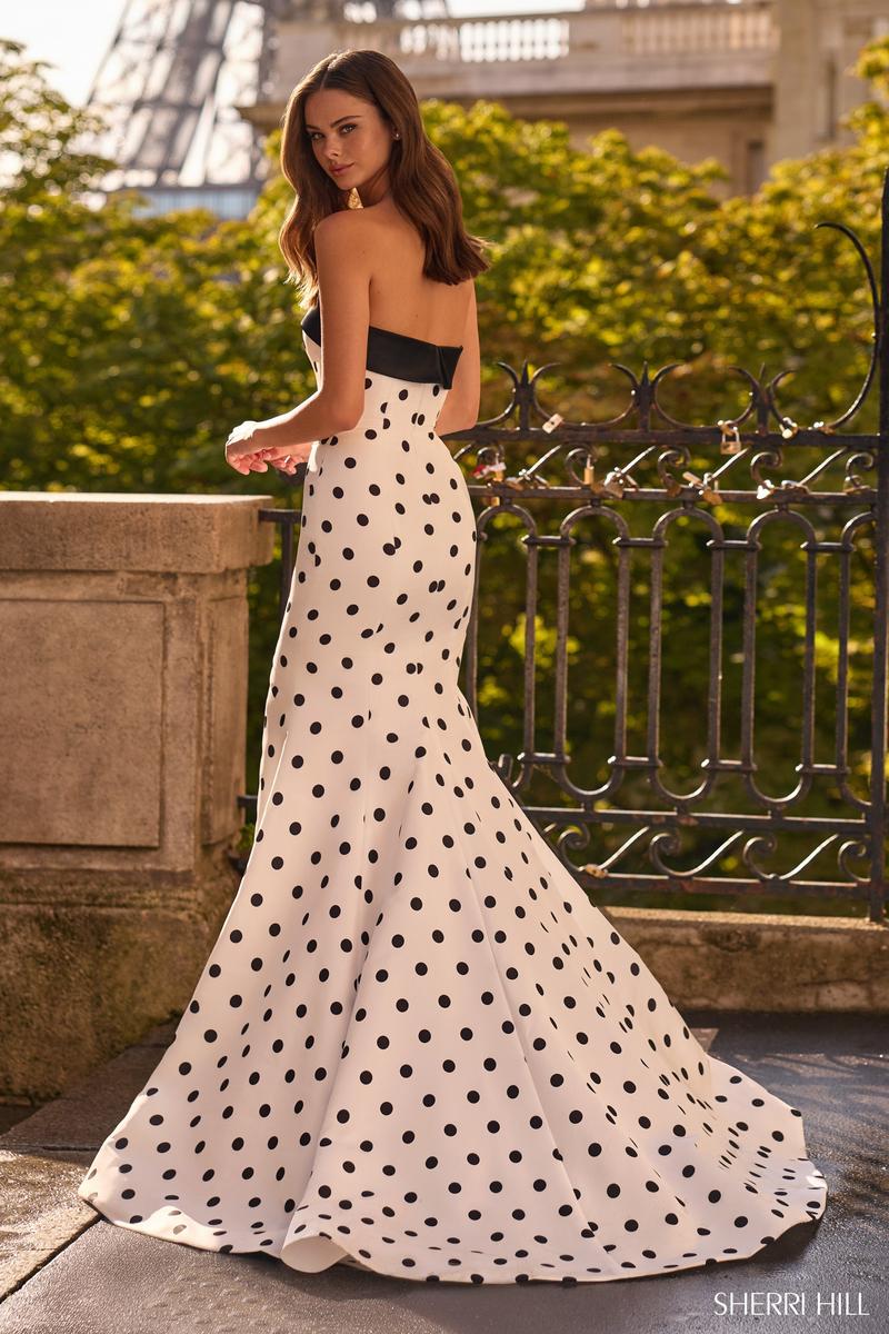 Ivory/Black Audrey Polka Dot Prom Dress