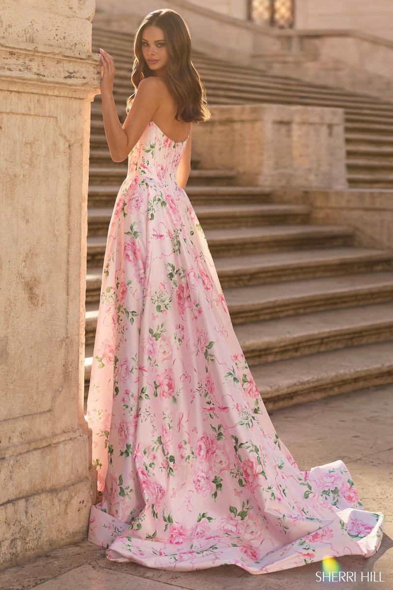 Pink Print Rosalie Floral Prom Dress
