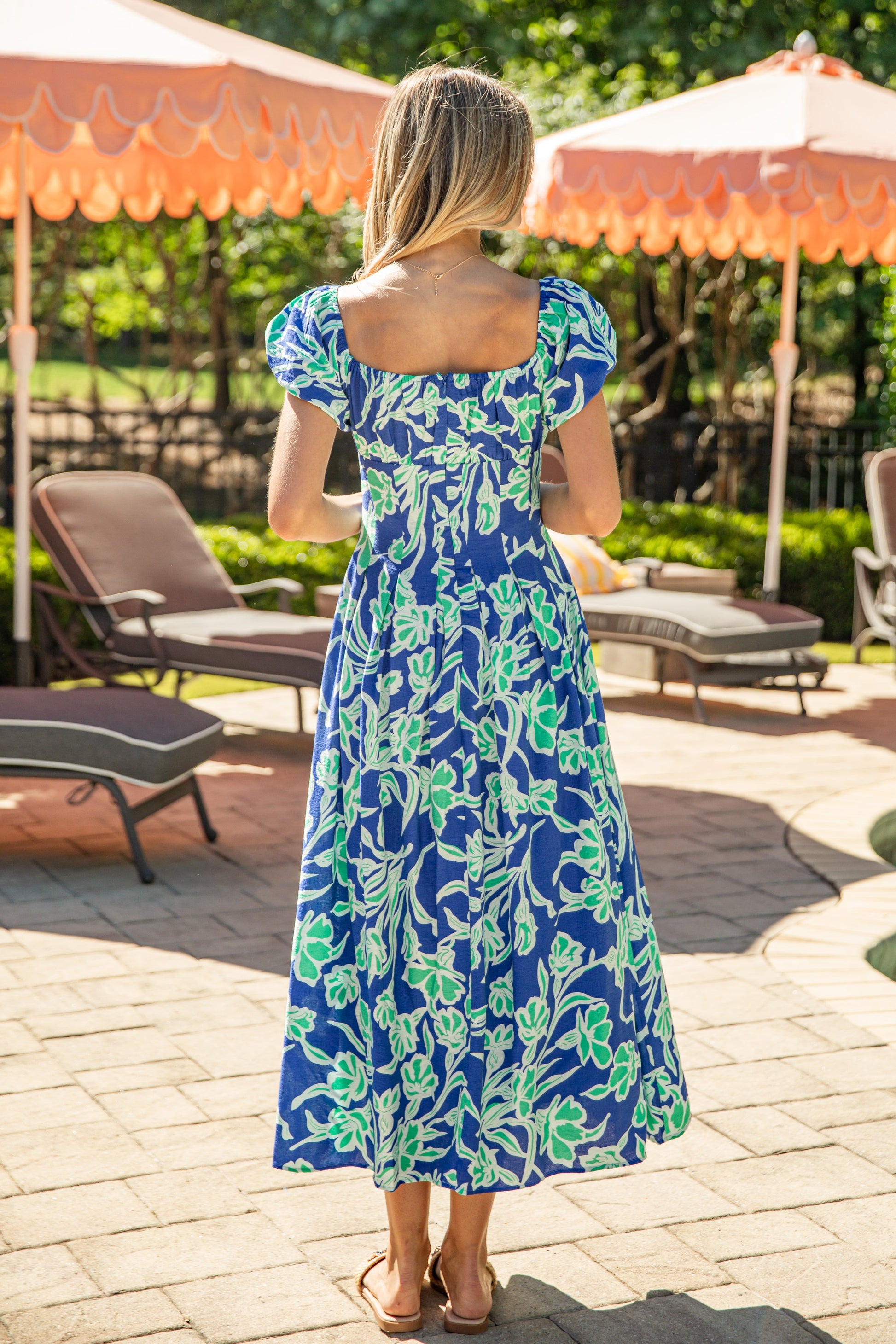 Blue Capri Bloom Floral Maxi Dress