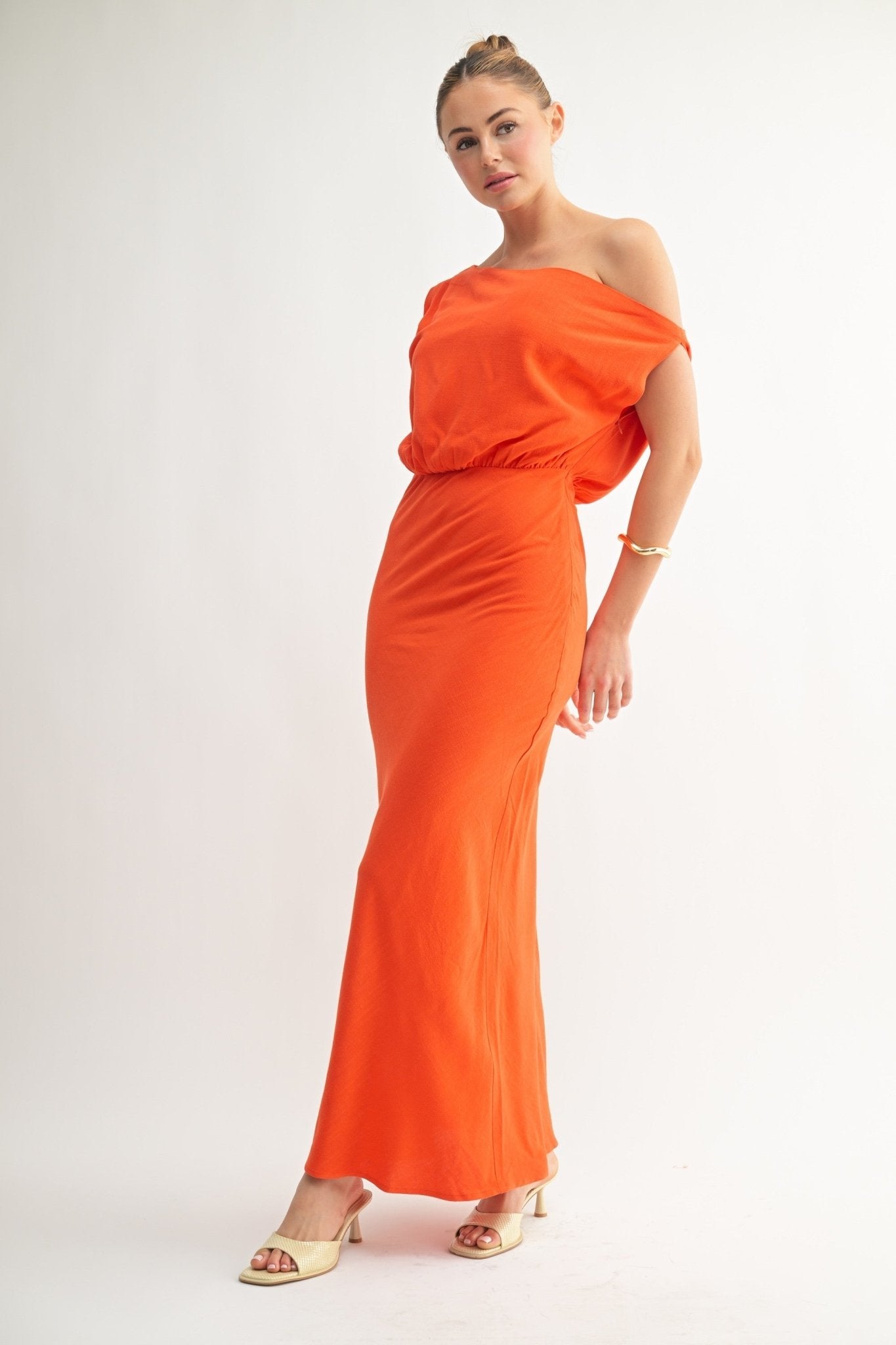 Shoulder Dress Margot Linen One-Shoulder Dress