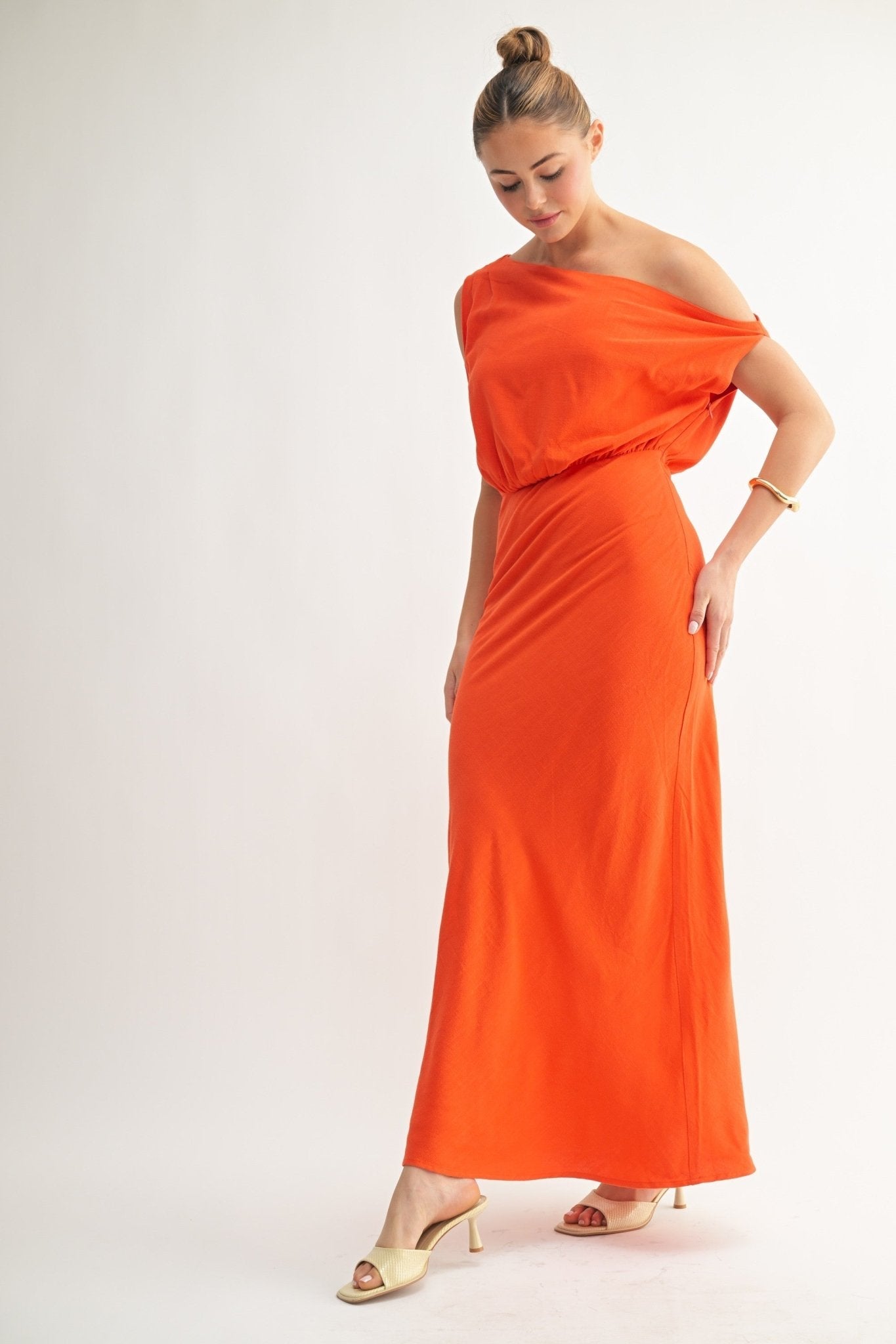 Shoulder Dress Margot Linen One-Shoulder Dress
