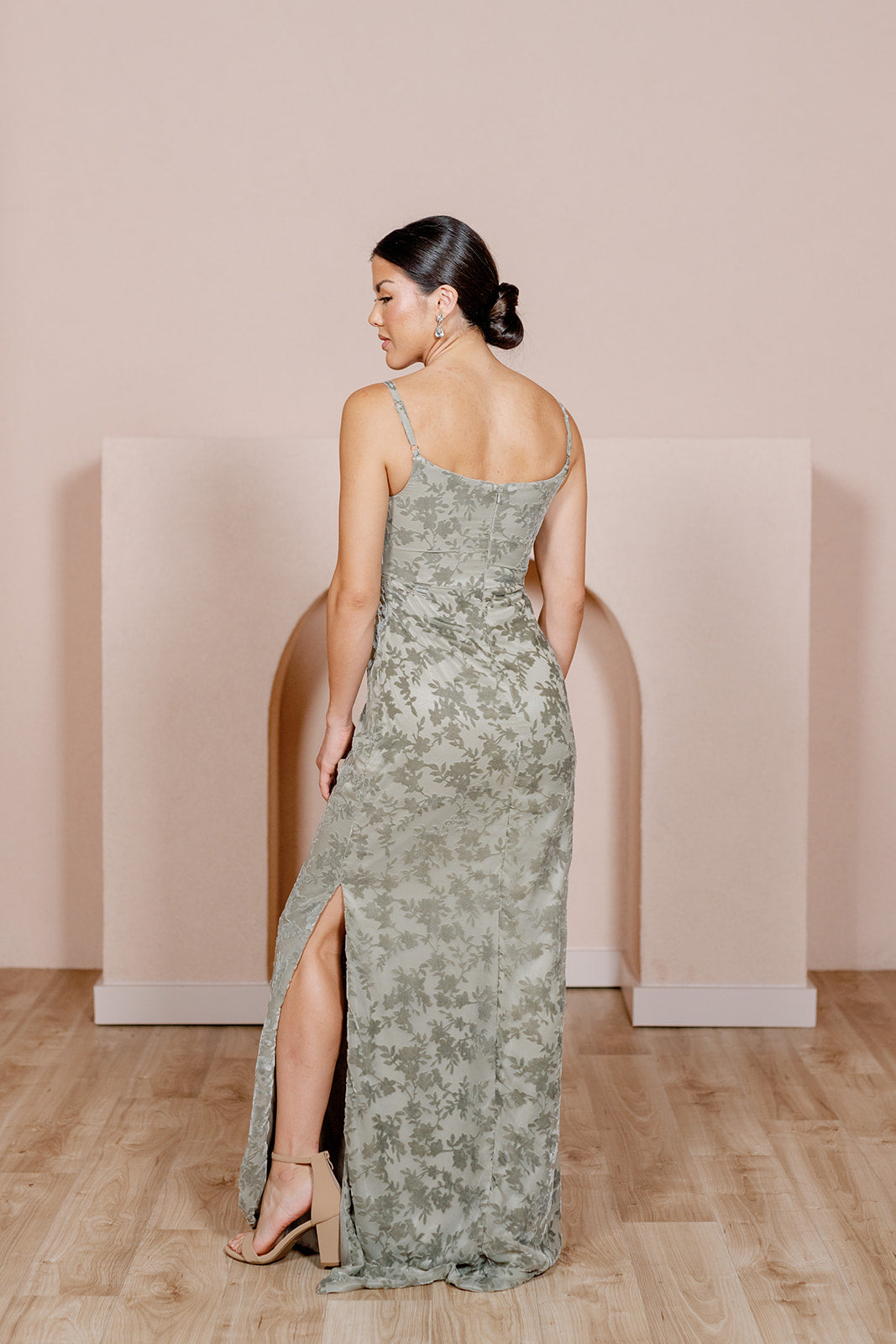 Fuchsia - discontinuing August 3 Skye Floral Burnout Velvet Dress