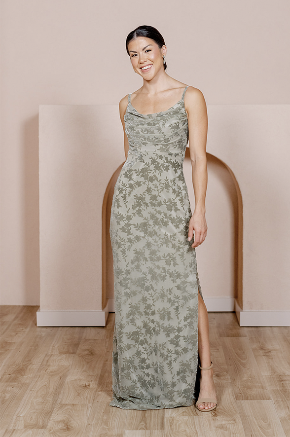Terracotta Skye Floral Burnout Velvet Dress