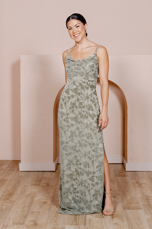 Fuchsia - discontinuing August 3 Skye Floral Burnout Velvet Dress