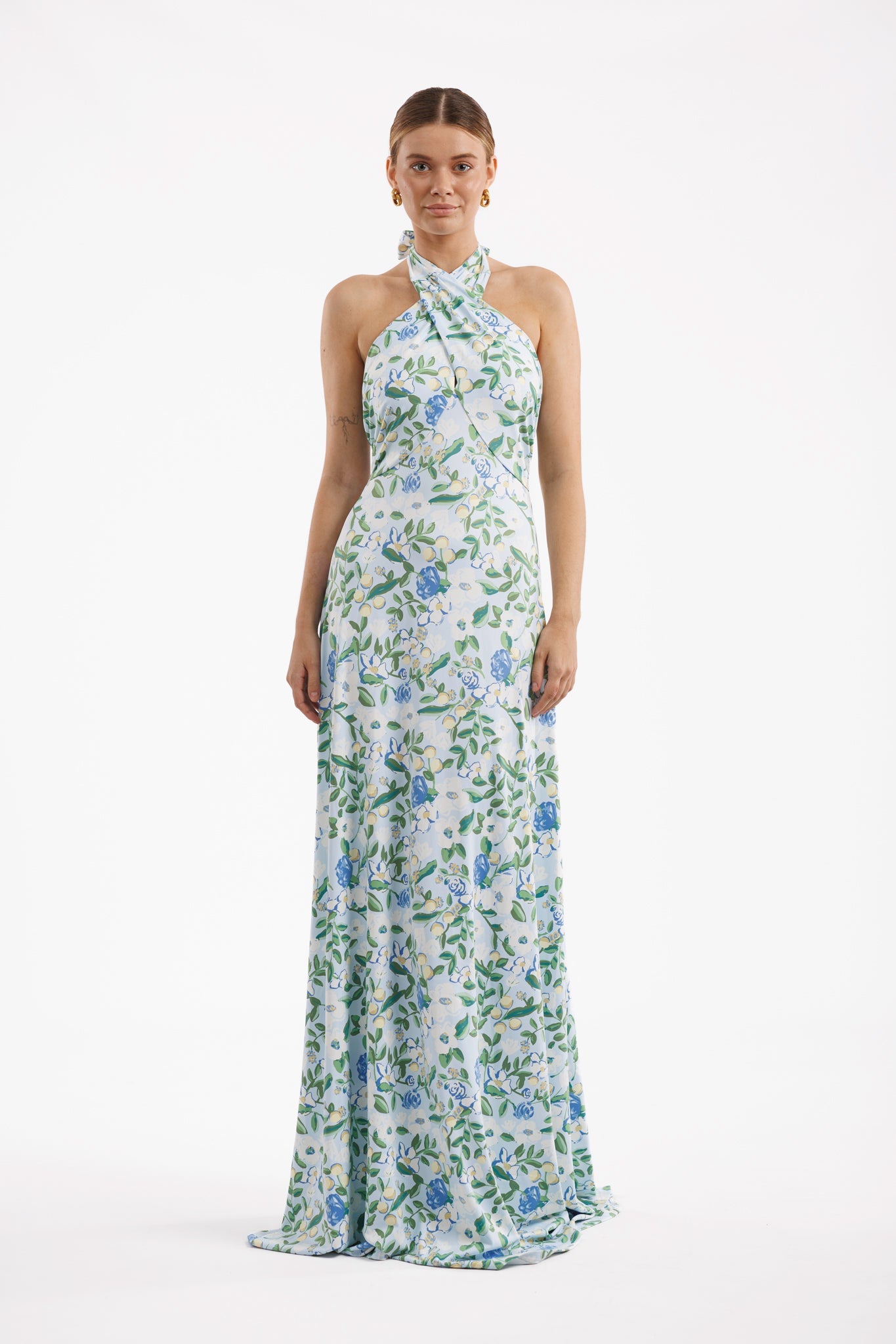 Craspedia Darling Fallon Silk Charmeuse Dress in Something Blue
