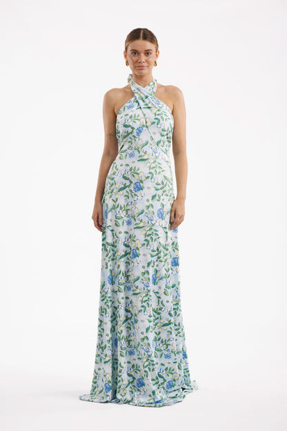 Craspedia Darling Fallon Silk Charmeuse Dress in Something Blue