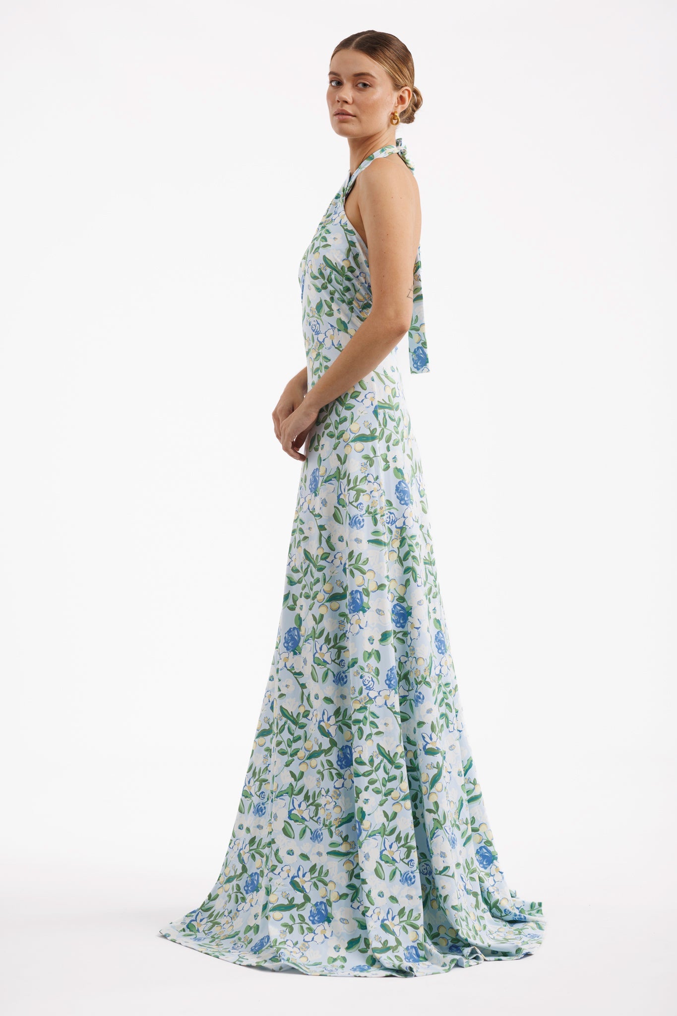 Craspedia Darling Fallon Silk Charmeuse Dress in Something Blue