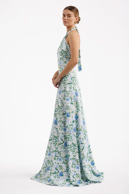 Craspedia Darling Fallon Silk Charmeuse Dress in Something Blue