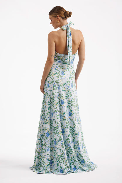 Craspedia Darling Fallon Silk Charmeuse Dress in Something Blue