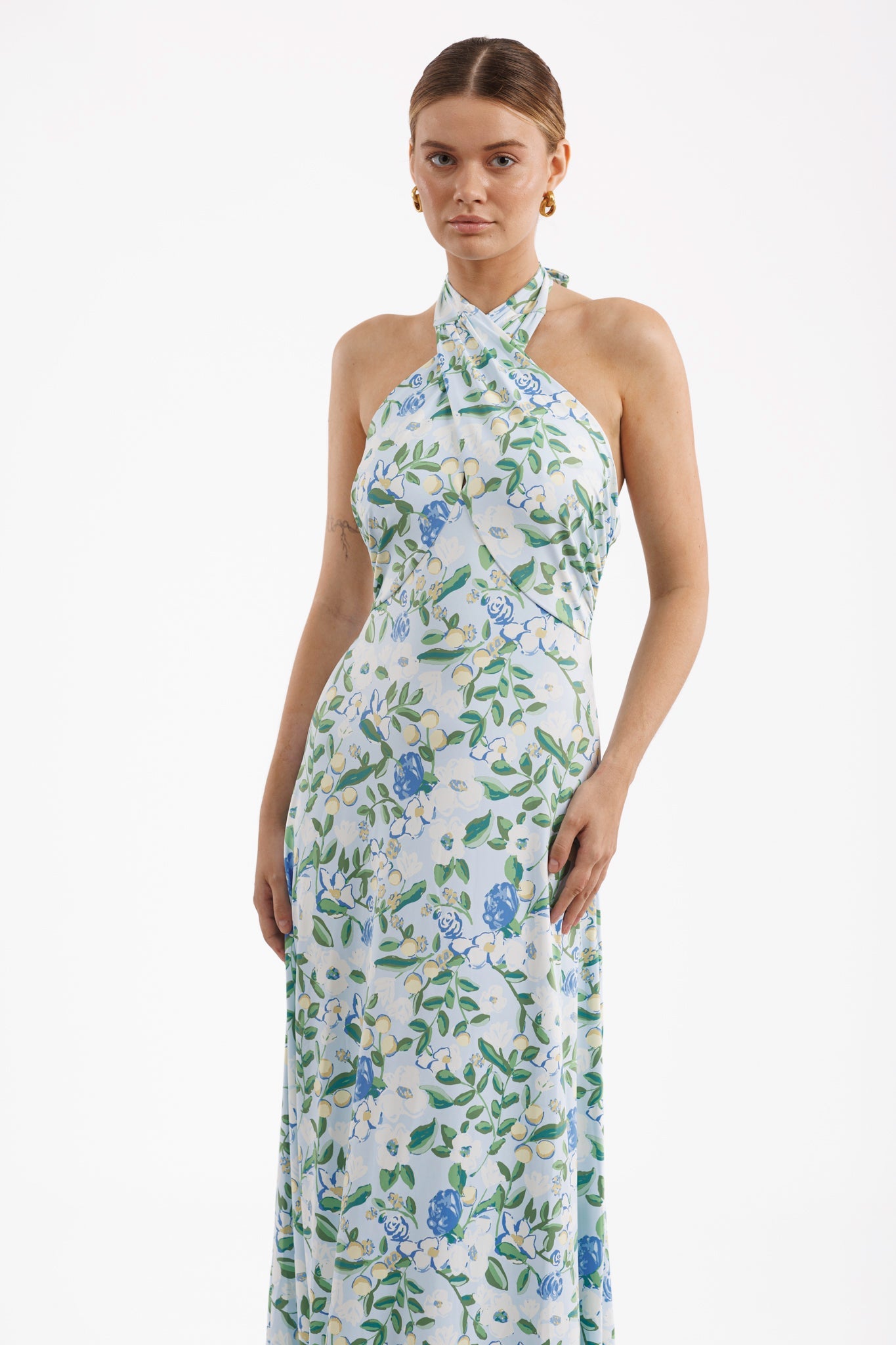 Craspedia Darling Fallon Silk Charmeuse Dress in Something Blue