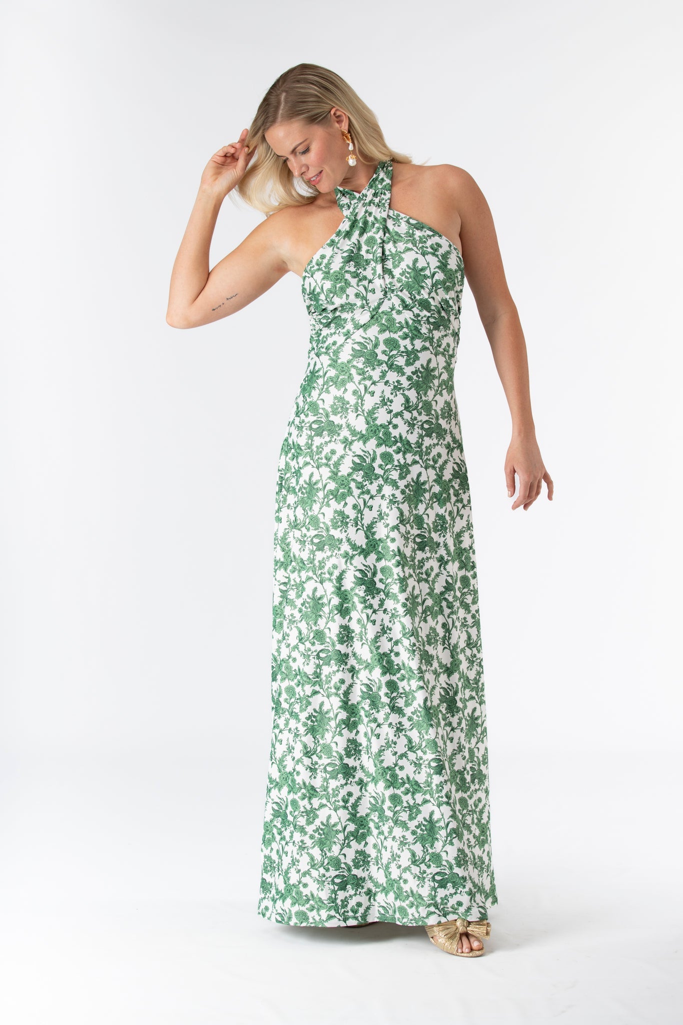 Rosemary Waltz Fallon Silk Charmeuse Dress in Something Blue