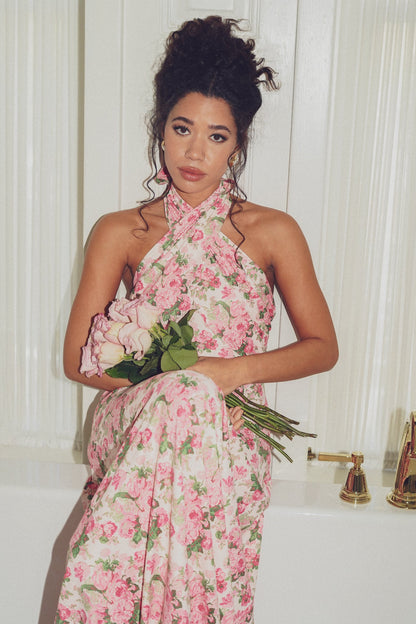 Betrothed Rose Fallon Silk Charmeuse Dress in Something Blue