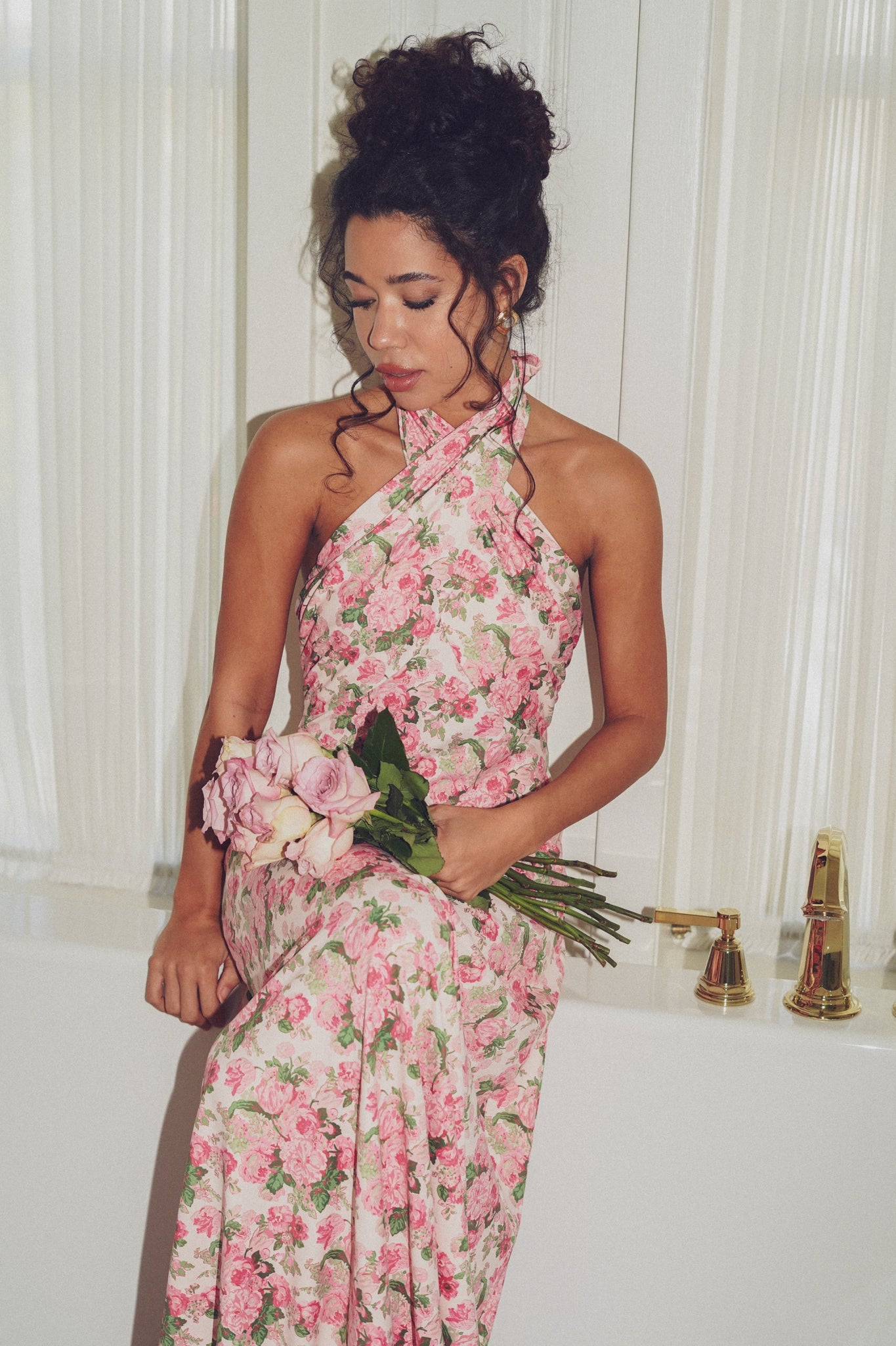 Betrothed Rose Fallon Silk Charmeuse Dress in Something Blue