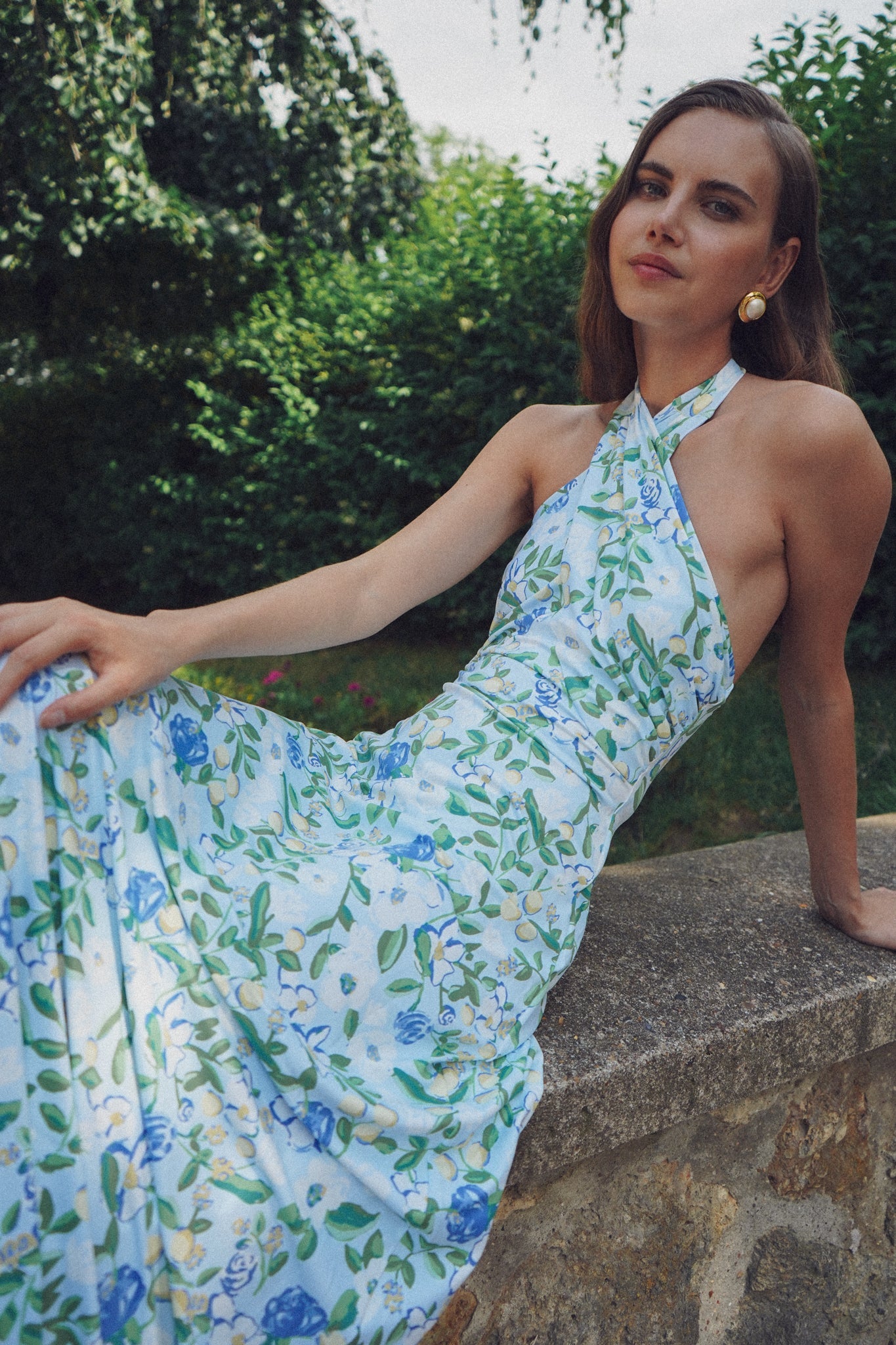 Craspedia Darling Fallon Silk Charmeuse Dress in Something Blue