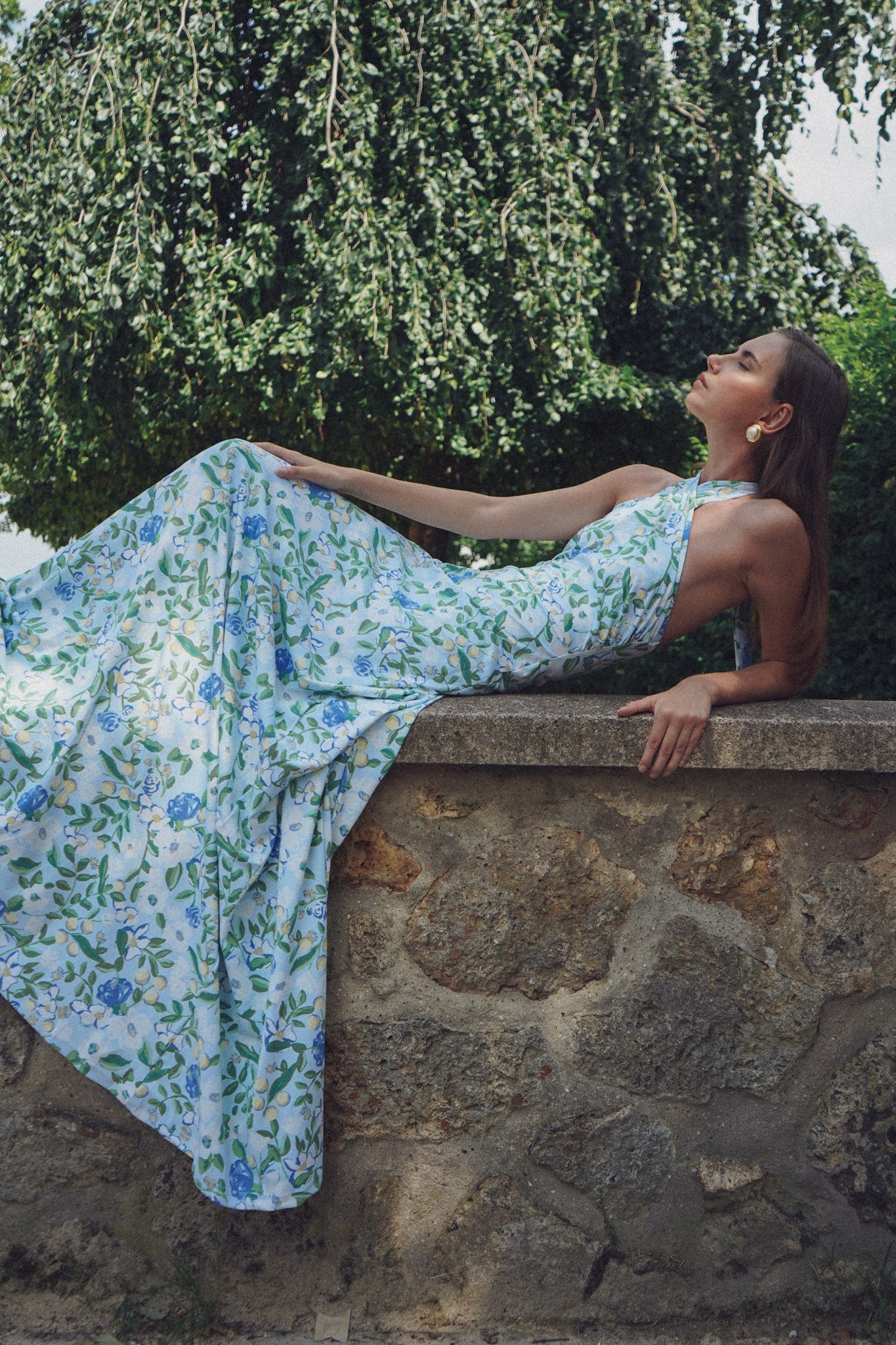 Craspedia Darling Fallon Silk Charmeuse Dress in Something Blue