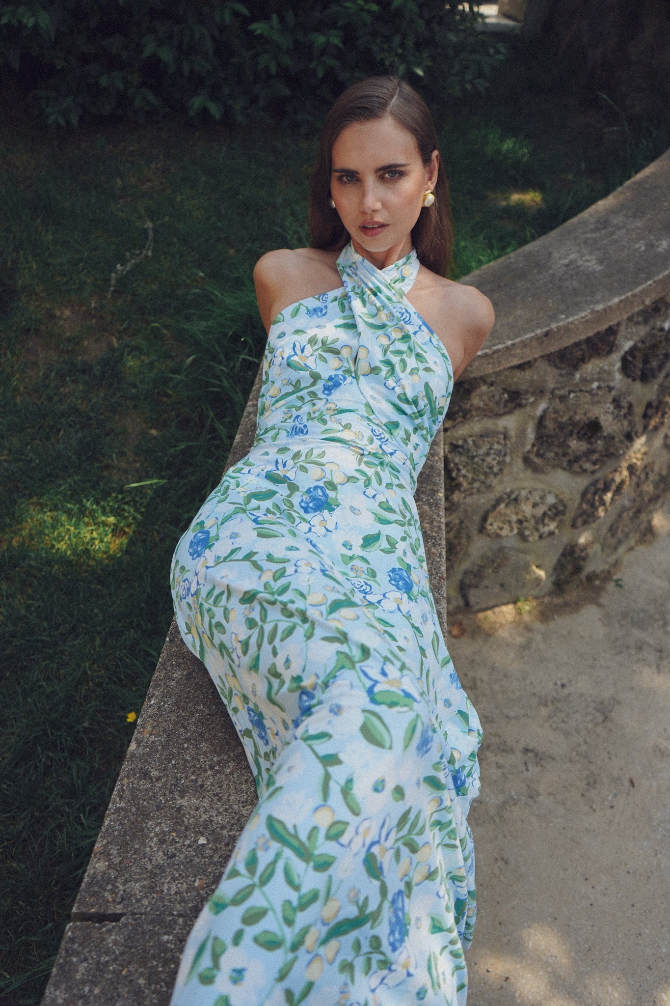 Craspedia Darling Fallon Silk Charmeuse Dress in Something Blue