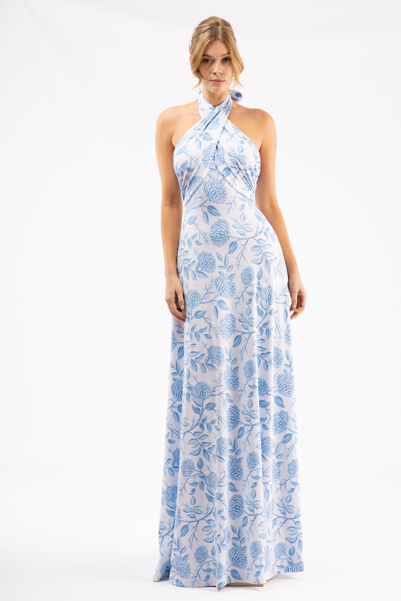 Dusty Bloom Fallon Silk Charmeuse Dress in Something Blue