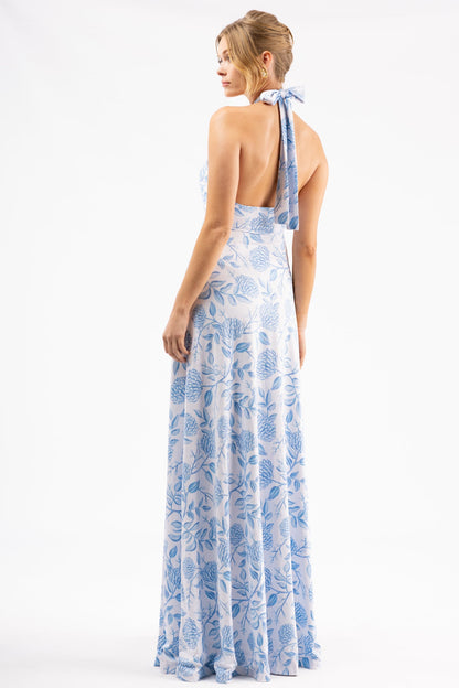 Dusty Bloom Fallon Silk Charmeuse Dress in Something Blue