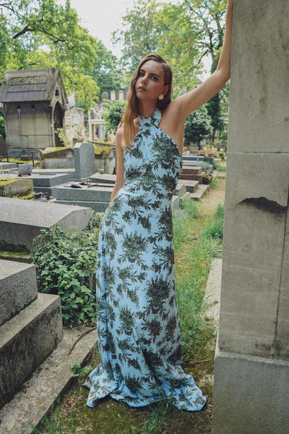 Palace Hall Fallon Silk Charmeuse Dress in Something Blue
