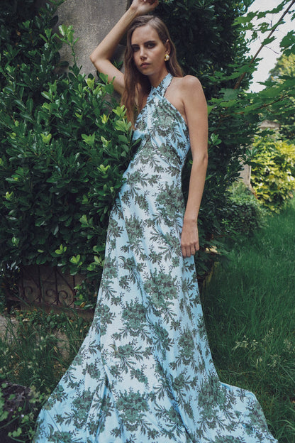 Palace Hall Fallon Silk Charmeuse Dress in Something Blue