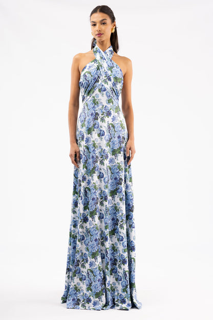 Something Blue Fallon Silk Charmeuse Dress in Something Blue